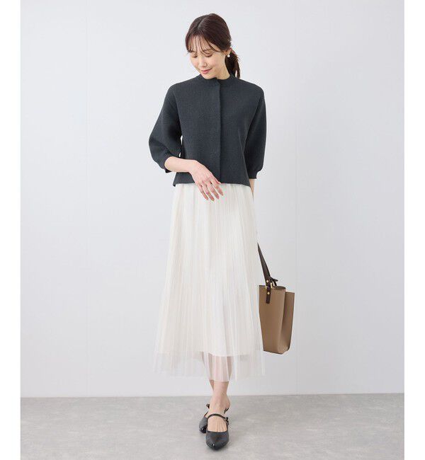 Rope&rsquo;Picnic「【emur/エミュール】モールヤーン畦ニット5分袖カーディガン」|カーディガン|