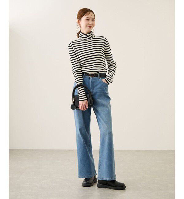 Rope&rsquo;Picnic「アンチピリングリブタートルニットプルオーバー/イージーケア」|ニット・セーター|