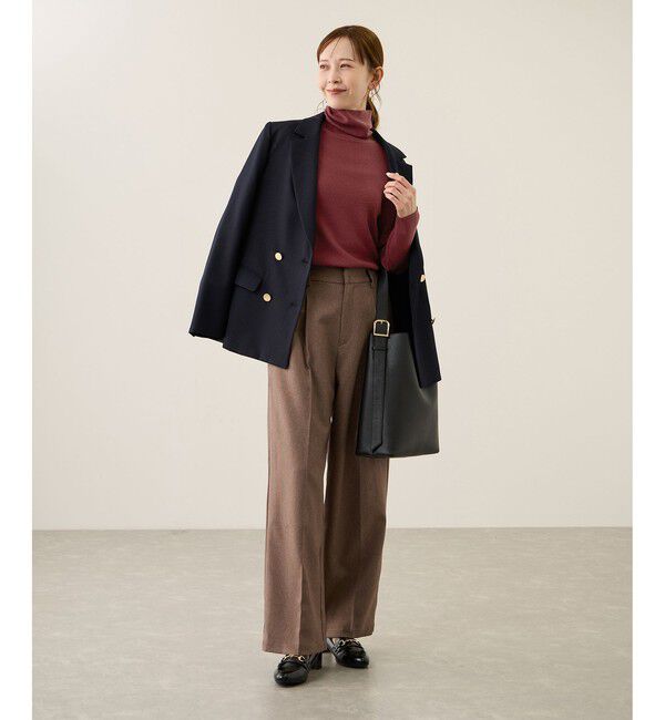 Rope&rsquo;Picnic「アンチピリングリブタートルニットプルオーバー/イージーケア」|ニット・セーター|