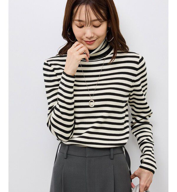 Rope&rsquo;Picnic「アンチピリングリブタートルニットプルオーバー/イージーケア」|ニット・セーター|