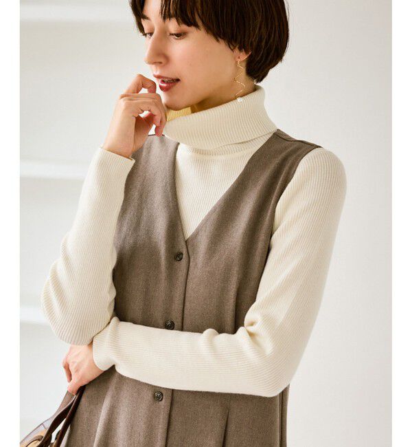 Rope&rsquo;Picnic「アンチピリングリブタートルニットプルオーバー/イージーケア」|ニット・セーター|