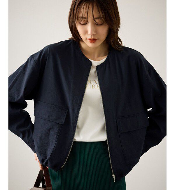 Rope&rsquo;Picnic「レーヨンナイロンブルゾン」|ブルゾン・スタジャン|ネイビー(40)