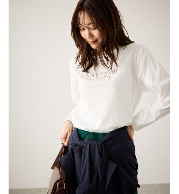 Rope&rsquo;Picnic「汗染み防止アソートロゴロングスリーブTシャツ/UVカット・接触冷感」|Tシャツ・カットソー|