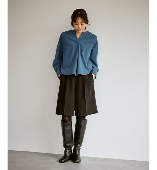 Rope&rsquo;Picnic「【emur/エミュール】ストレッチ起毛あわせネックブラウス」|シャツ・ブラウス|