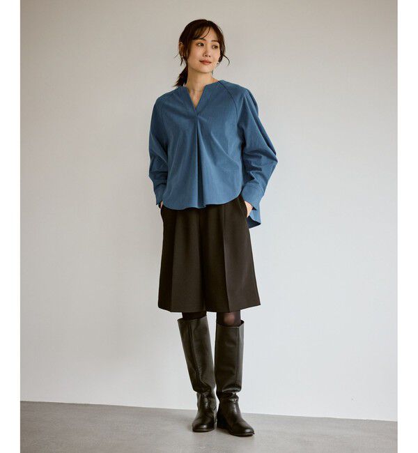 Rope&rsquo;Picnic「【emur/エミュール】ストレッチ起毛あわせネックブラウス」|シャツ・ブラウス|