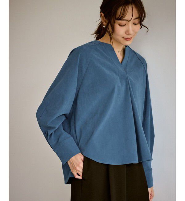 Rope&rsquo;Picnic「【emur/エミュール】ストレッチ起毛あわせネックブラウス」|シャツ・ブラウス|