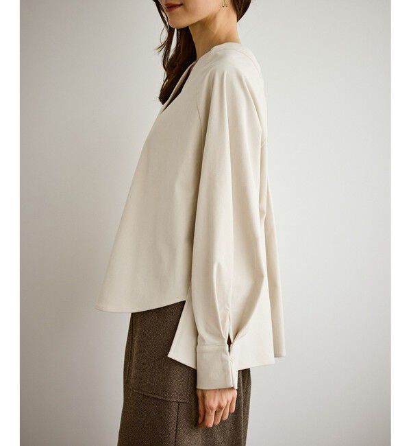 Rope&rsquo;Picnic「【emur/エミュール】ストレッチ起毛あわせネックブラウス」|シャツ・ブラウス|