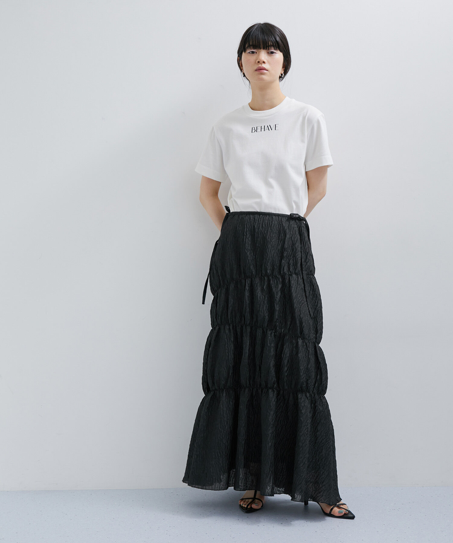 ADAM ET ROPE'「【逸品】フクレジャガードシャーリングスカート」|スカート|