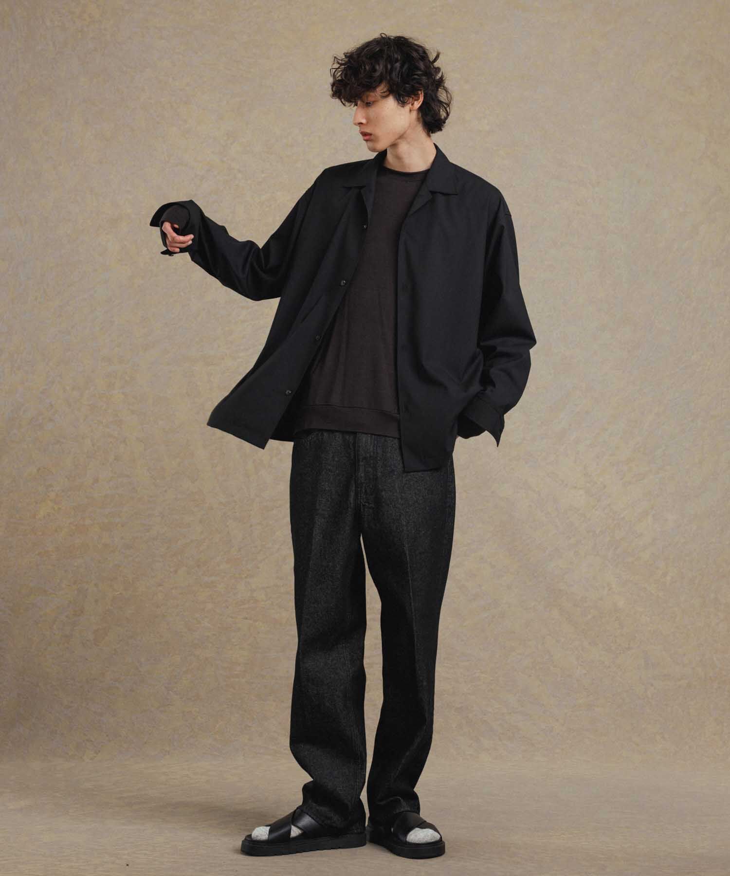 ADAM ET ROPE'「【コットンUSA】デニム センタークリース スラックス / サステナブル / セットアップ対応」|デニム|