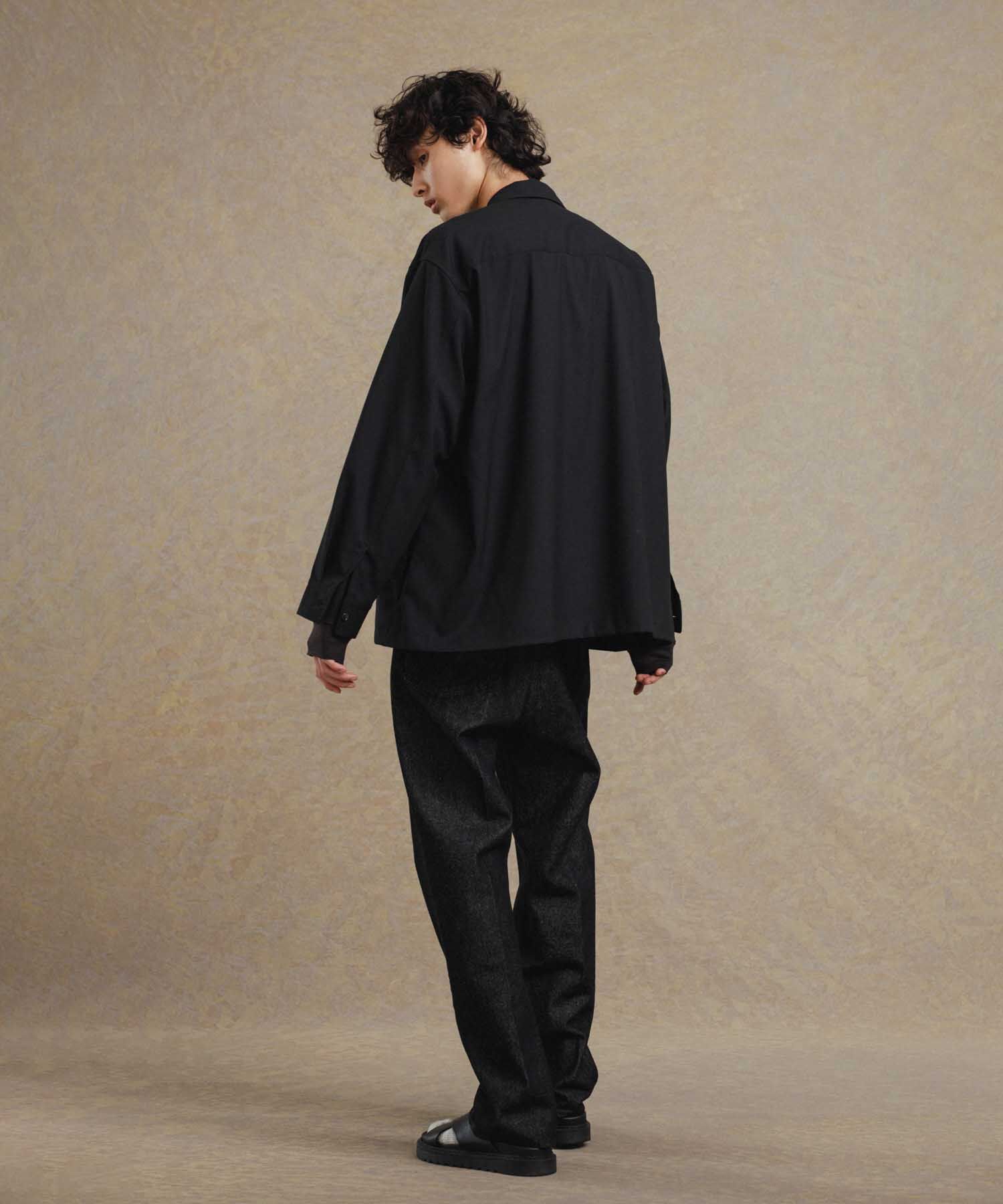 ADAM ET ROPE'「【コットンUSA】デニム センタークリース スラックス / サステナブル / セットアップ対応」|デニム|