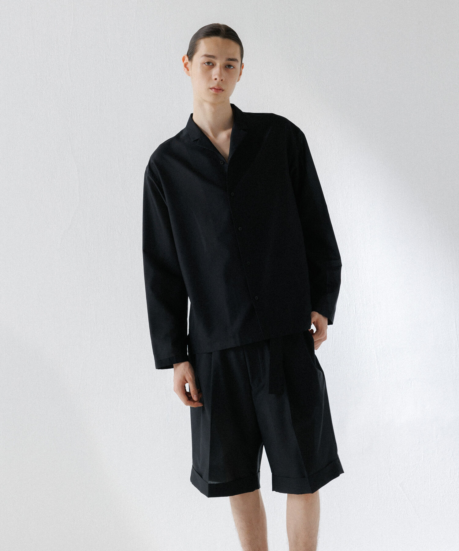 ADAM ET ROPE'「【(F)LIGHT/フライト】超軽量 オーバーサイズ シアー オープンカラーシャツ / 速乾 / ストレッチ / イージ」|シャツ・ブラウス|