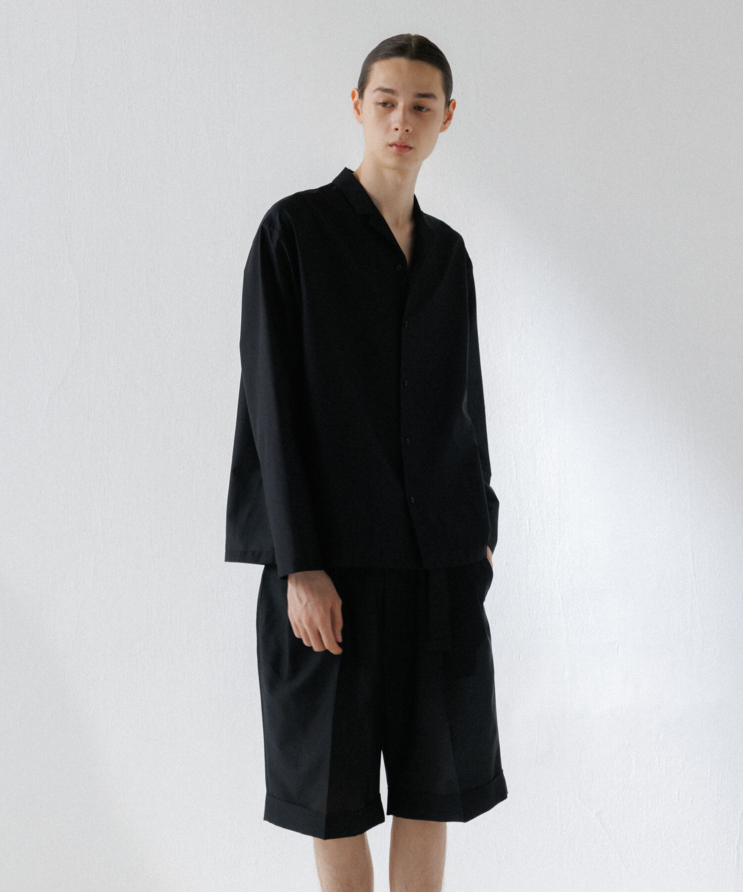 ADAM ET ROPE'「【(F)LIGHT/フライト】超軽量 オーバーサイズ シアー オープンカラーシャツ / 速乾 / ストレッチ / イージ」|シャツ・ブラウス|