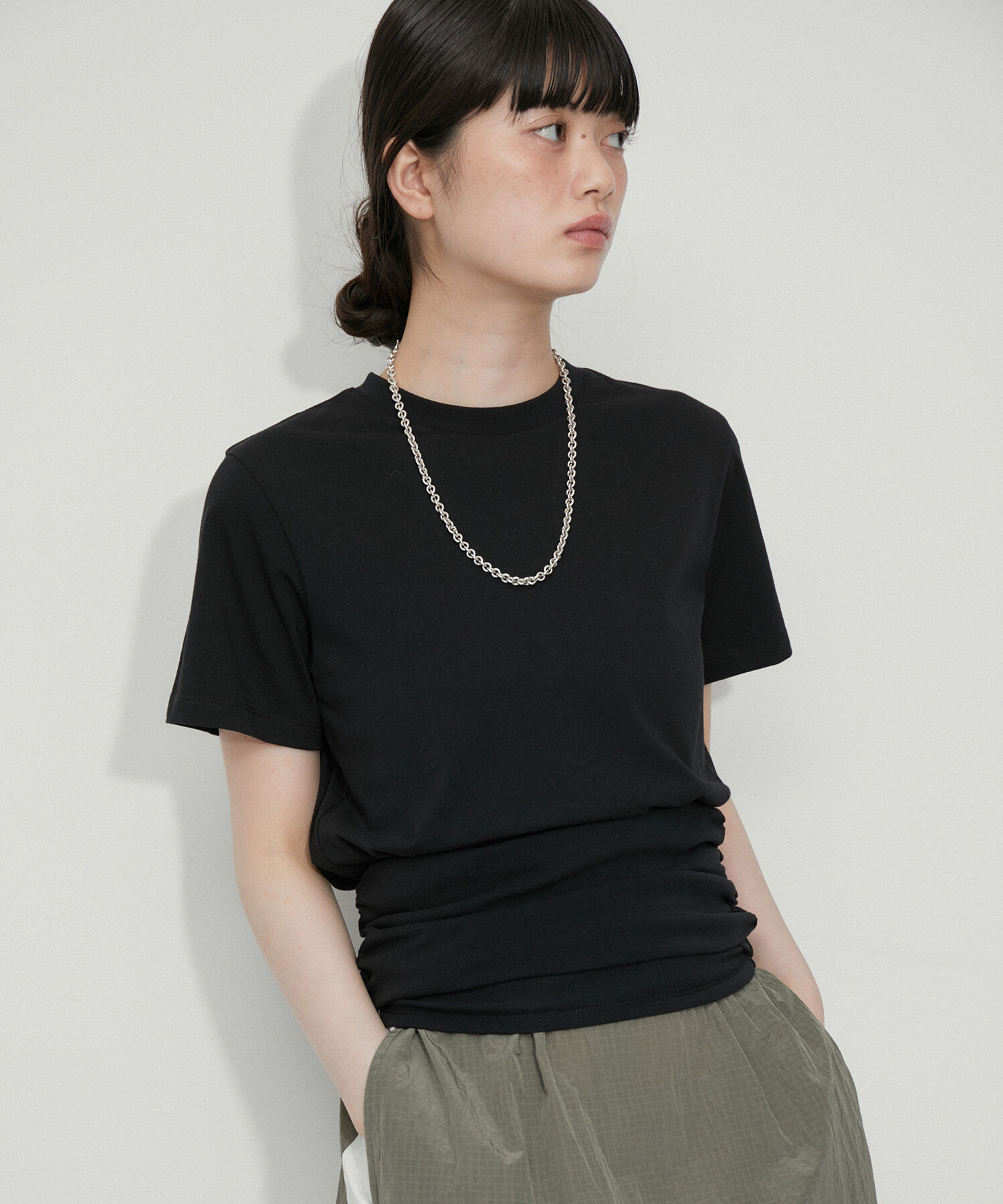 ADAM ET ROPE'「【サステナブル】2wayベアトップTee」|Tシャツ・カットソー|ブラック(01)