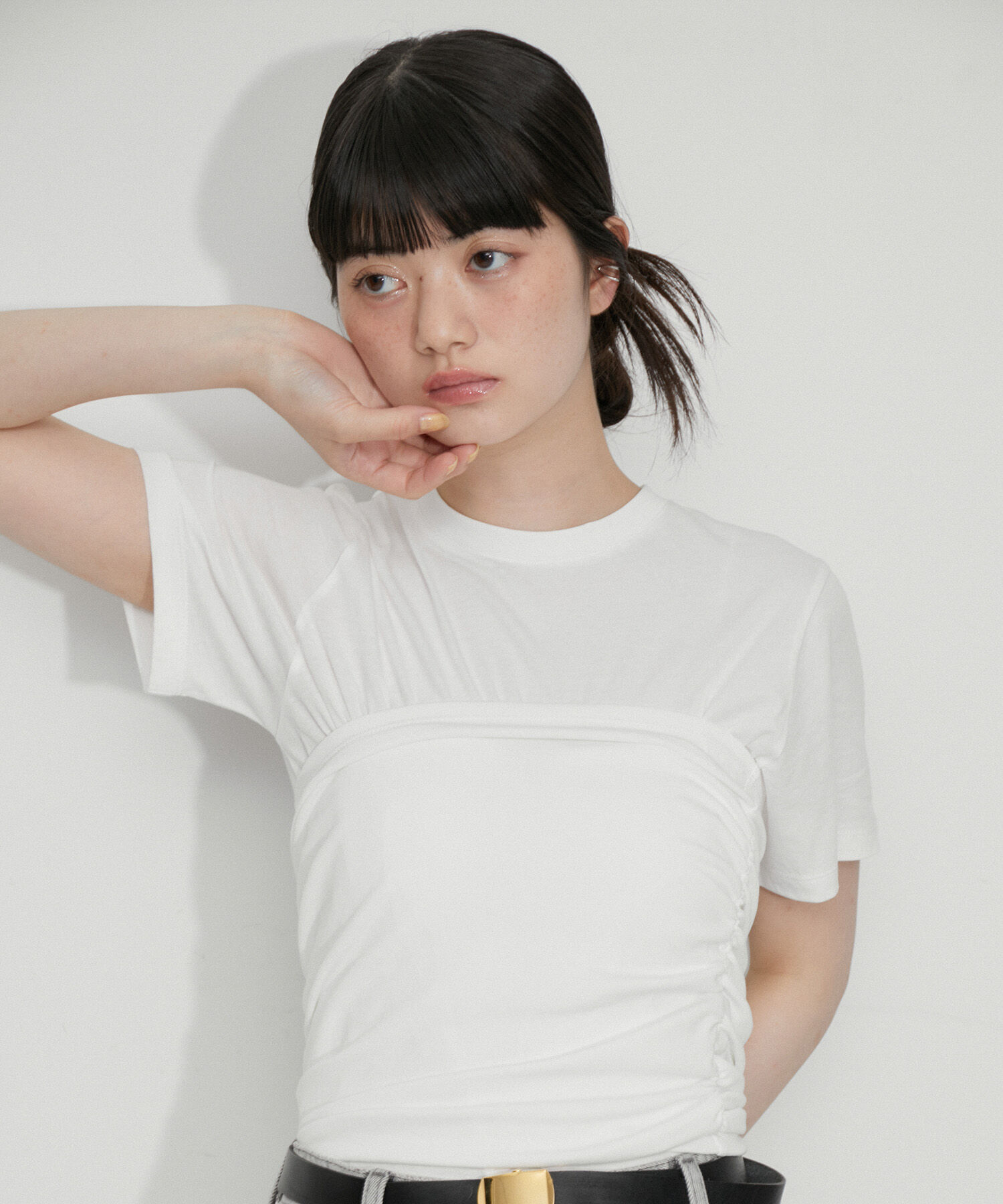 ADAM ET ROPE'「【サステナブル】2wayベアトップTee」|Tシャツ・カットソー|ホワイト(10)