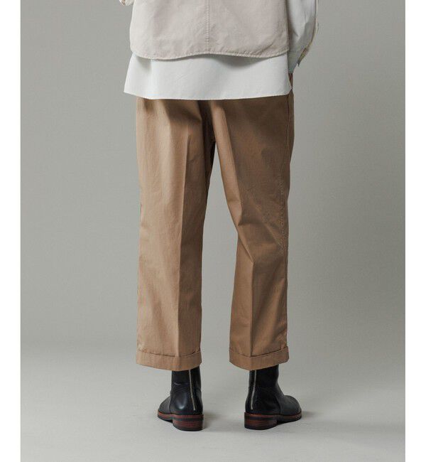 ADAM ET ROPE'「【撥水】ワンプリーツ クロップドシルエット チノパンツ」|チノ|