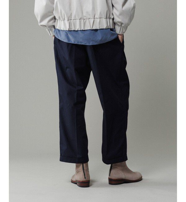 ADAM ET ROPE'「【撥水】ワンプリーツ クロップドシルエット チノパンツ」|チノ|