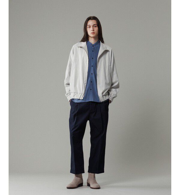 ADAM ET ROPE'「【撥水】ワンプリーツ クロップドシルエット チノパンツ」|チノ|