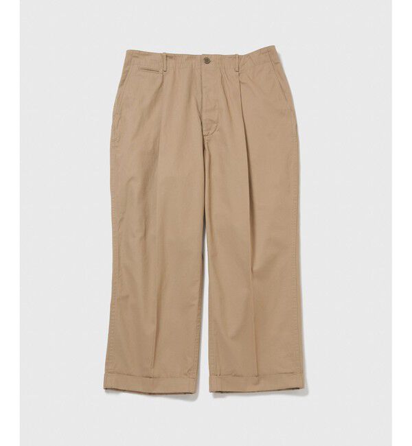 ADAM ET ROPE'「【撥水】ワンプリーツ クロップドシルエット チノパンツ」|チノ|