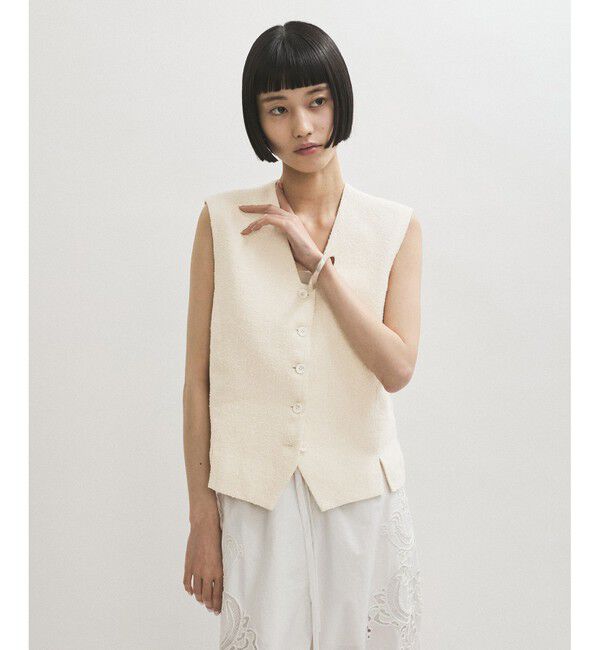 ADAM ET ROPE'「リネンMIXショートジレ」|ベスト・ジレ|