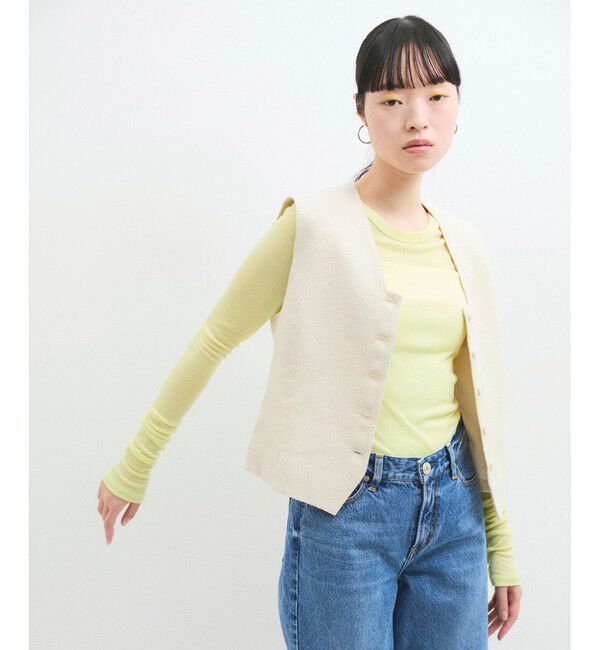 ADAM ET ROPE'「リネンMIXショートジレ」|ベスト・ジレ|