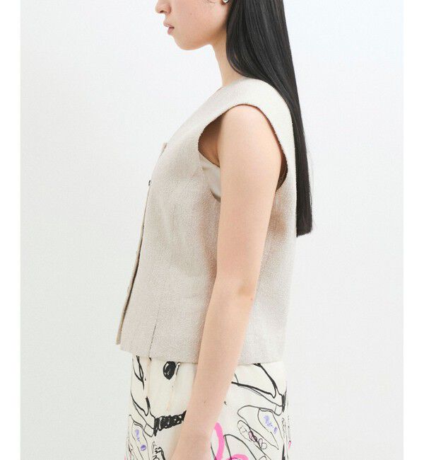 ADAM ET ROPE'「リネンMIXショートジレ」|ベスト・ジレ|