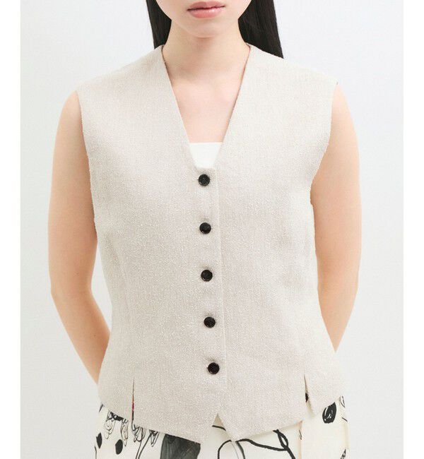 ADAM ET ROPE'「リネンMIXショートジレ」|ベスト・ジレ|