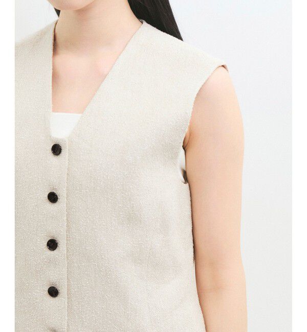 ADAM ET ROPE'「リネンMIXショートジレ」|ベスト・ジレ|