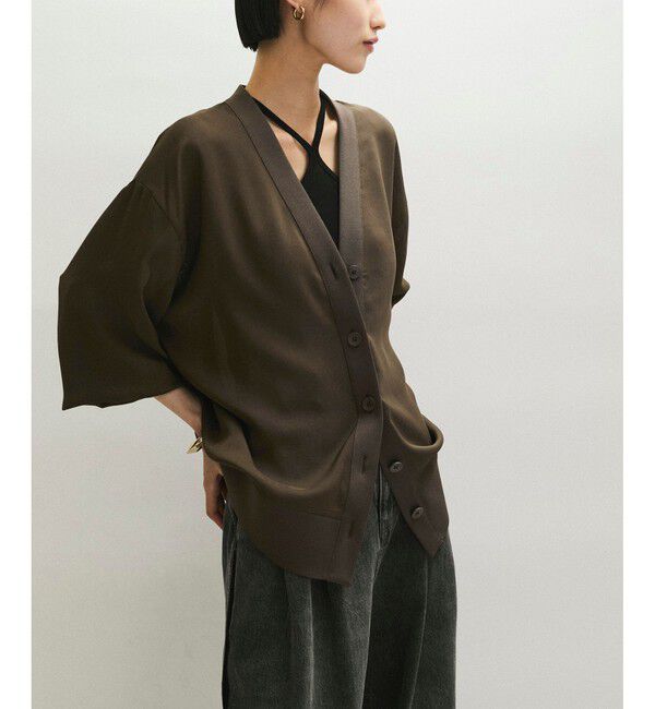 ADAM ET ROPE'「【接触冷感】ハイツイストボイルカーディガン」|カーディガン|ブラウン(20)