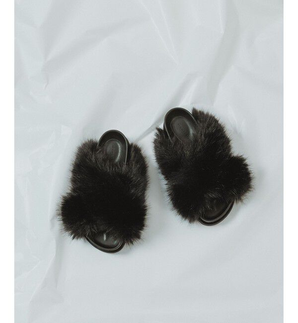 ADAM ET ROPE'「ボリュームファーサンダル」|サンダル|