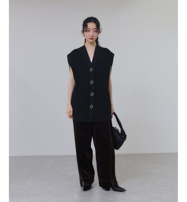 ADAM ET ROPE'「【サステナブル】ミドルニットジレ」|ベスト・ジレ|