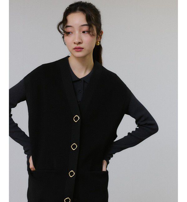 ADAM ET ROPE'「【サステナブル】ミドルニットジレ」|ベスト・ジレ|