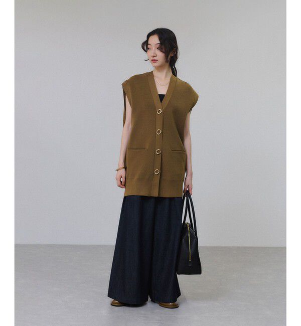 ADAM ET ROPE'「【サステナブル】ミドルニットジレ」|ベスト・ジレ|