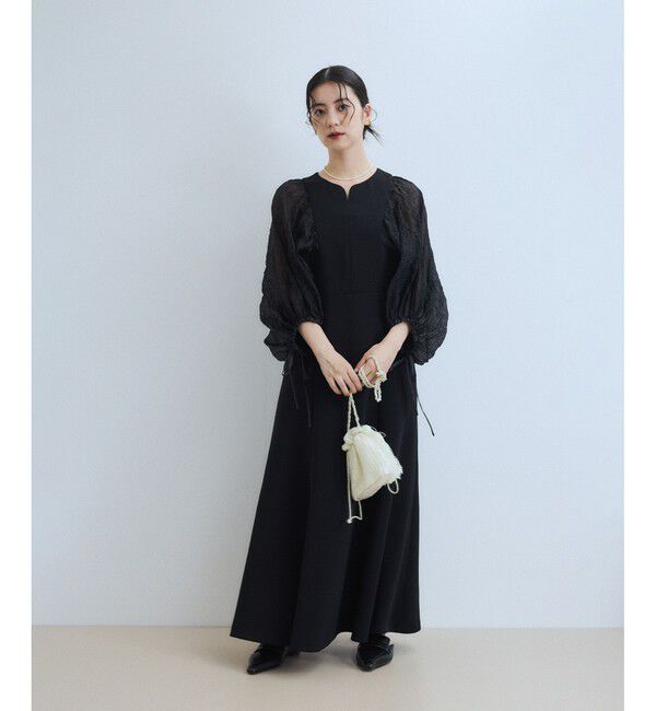 ADAM ET ROPE'「シアースリーブコンビドレス」|ドレス|