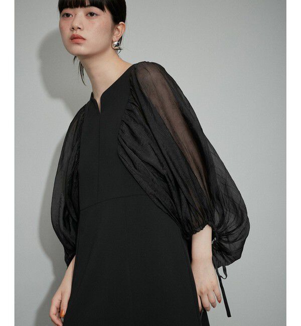 ADAM ET ROPE'「シアースリーブコンビドレス」|ドレス|