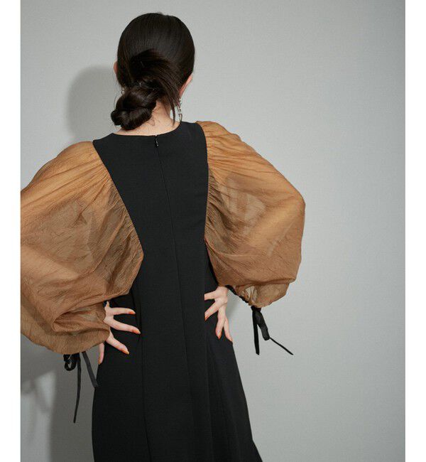 ADAM ET ROPE'「シアースリーブコンビドレス」|ドレス|