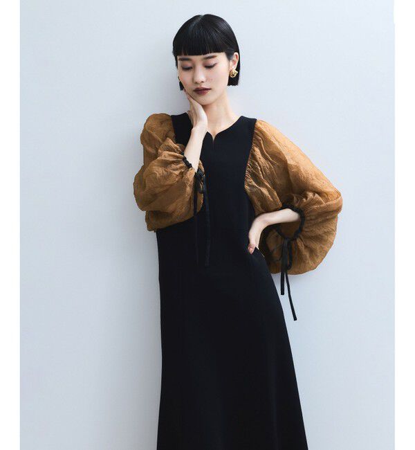 ADAM ET ROPE'「シアースリーブコンビドレス」|ドレス|