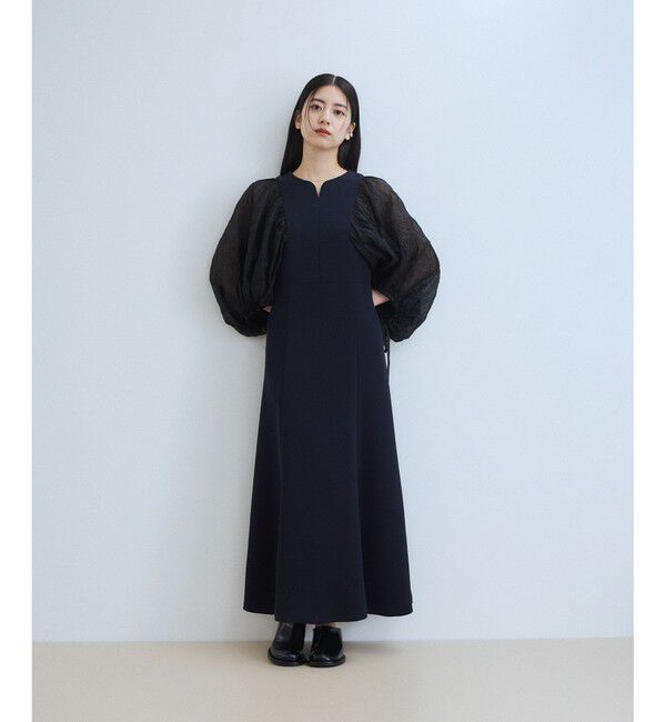 ADAM ET ROPE'「シアースリーブコンビドレス」|ドレス|