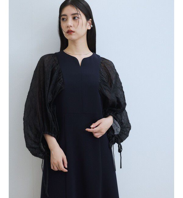ADAM ET ROPE'「シアースリーブコンビドレス」|ドレス|