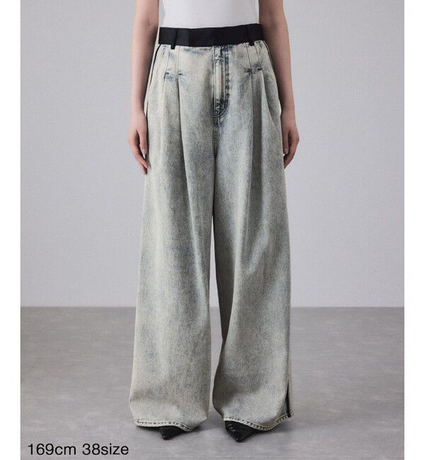 ADAM ET ROPE'「【EMOELLE】ドレスデニムパンツ」|デニム|