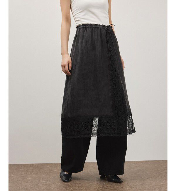 ADAM ET ROPE'「【サステナブル】レースワンピーススカート」|スカート|