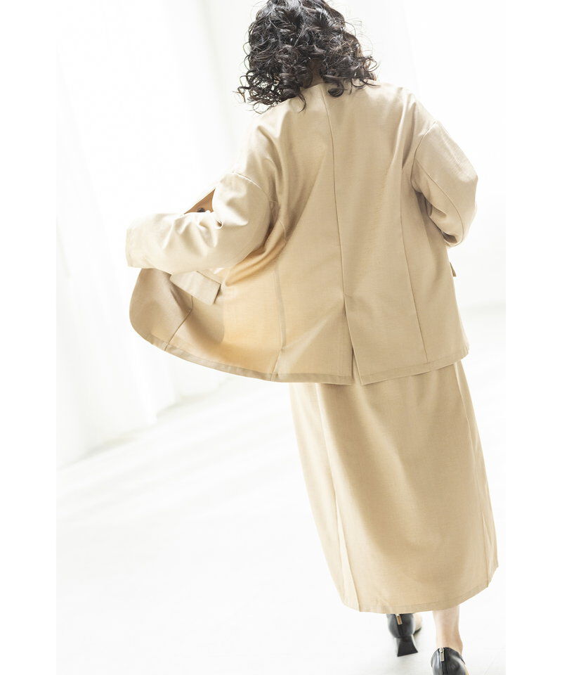  「ノーカラーアシンメトリージャケット」|ノーカラージャケット|