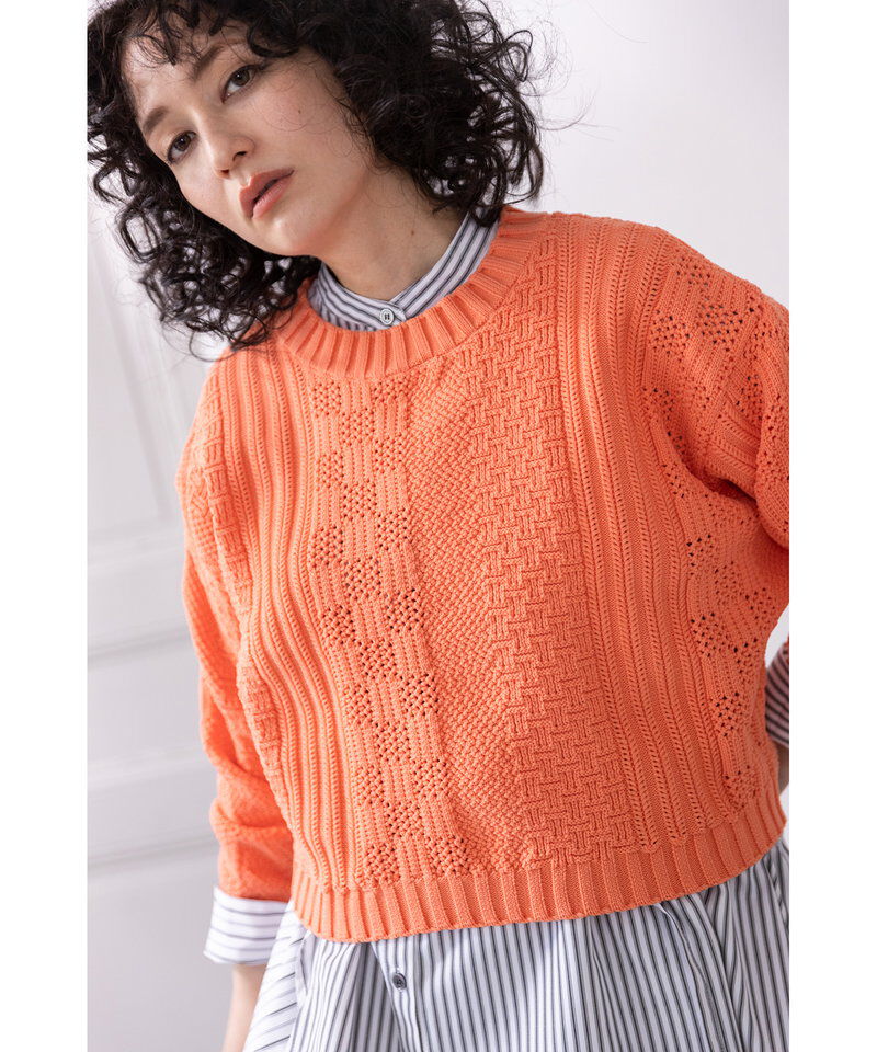  「模様編ニットプルオーバー」|ニット・セーター|