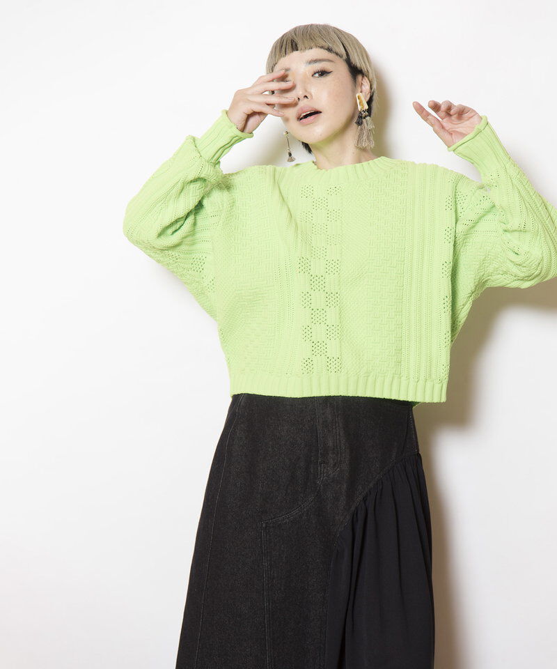  「模様編ニットプルオーバー」|ニット・セーター|