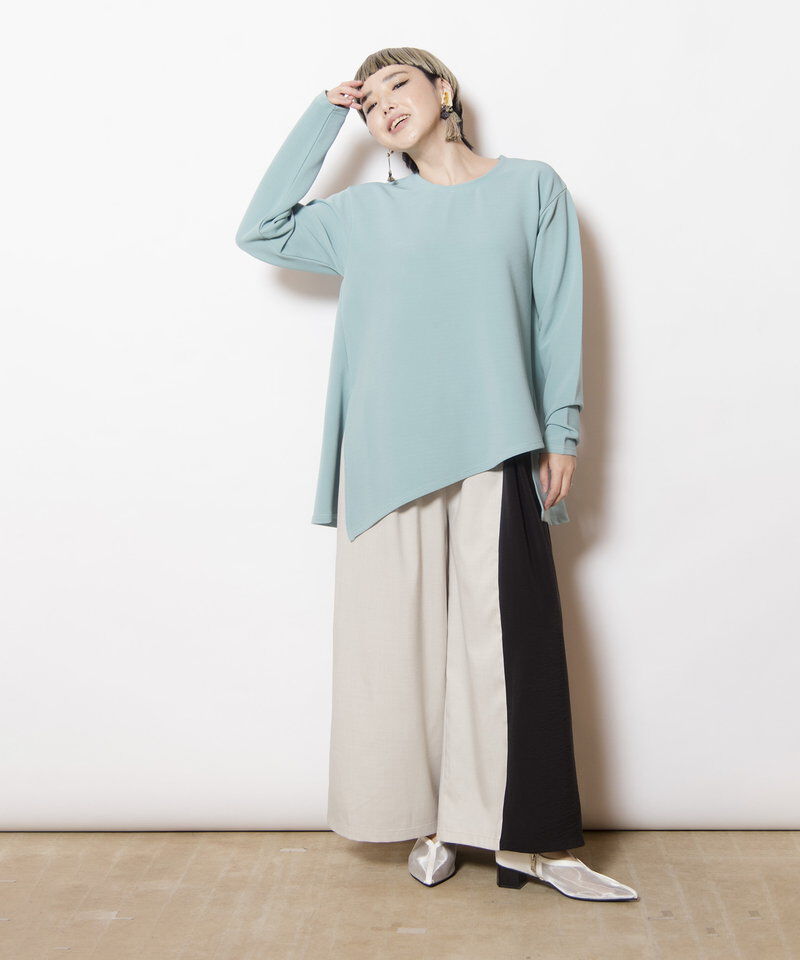  「アシンメトリーヘムＴシャツ」|Tシャツ・カットソー|