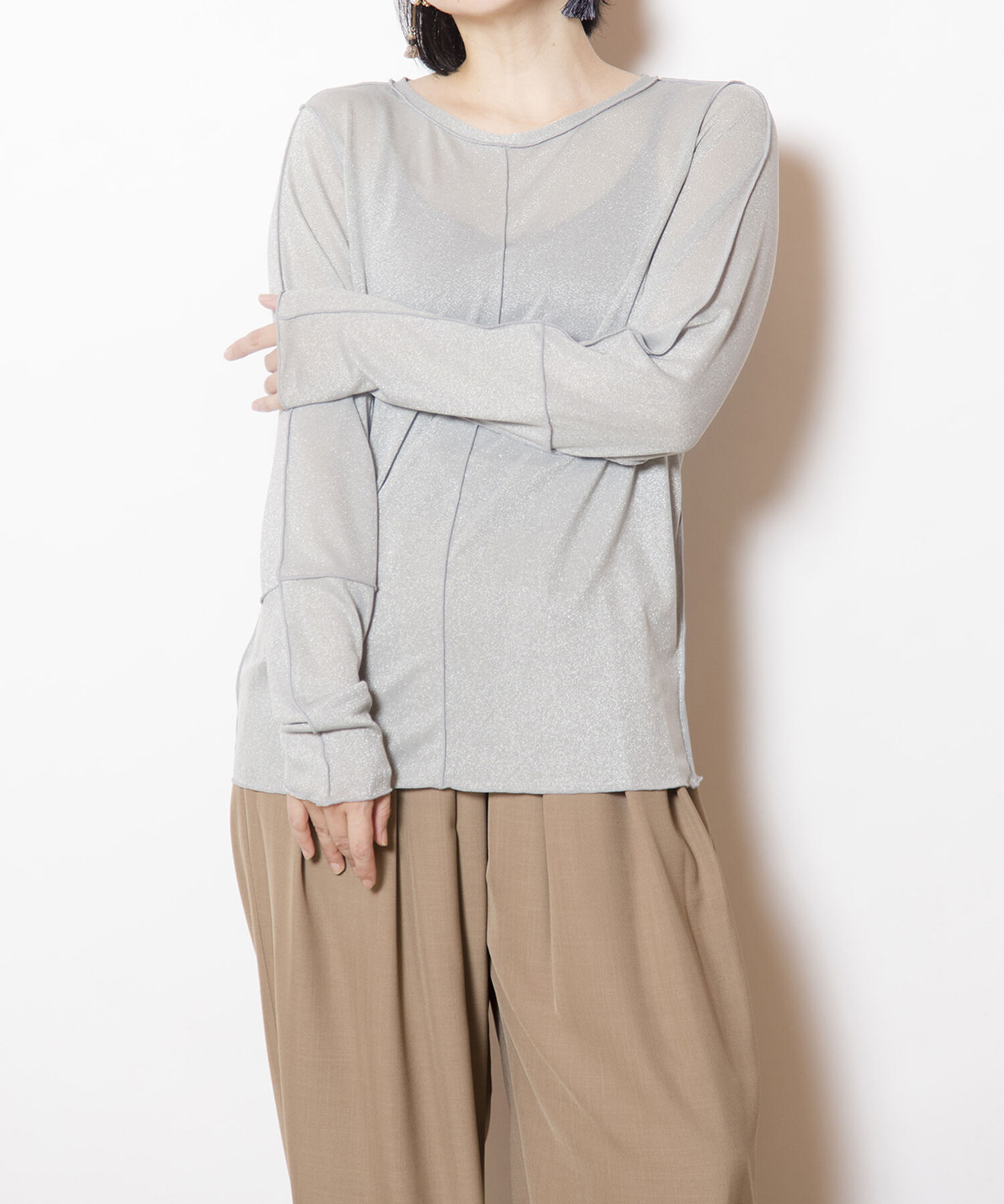  「メロー切替長袖Tシャツ」|Tシャツ・カットソー|