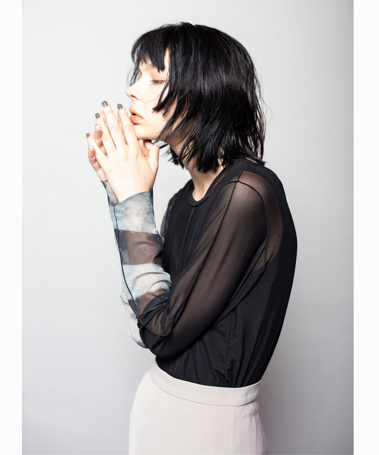  「メロー切替長袖Tシャツ」|Tシャツ・カットソー|