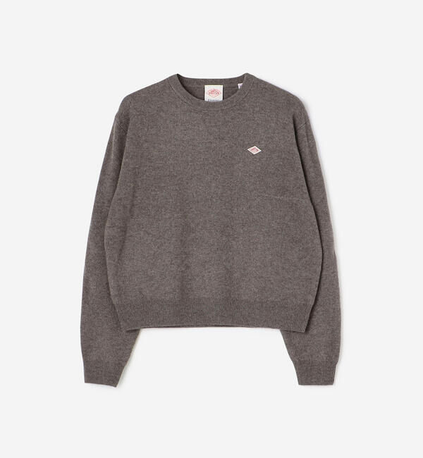 DANTON「DANTON | ラムウール クルーネックニットプルオーバー WOMEN」|ニット・セーター|GREIGE