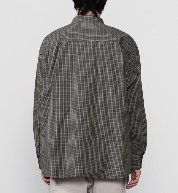 GYMPHLEX「Gymphlex | タイプライターミニチェック レギュラーカラー長袖シャツ MEN」|シャツ・ブラウス|