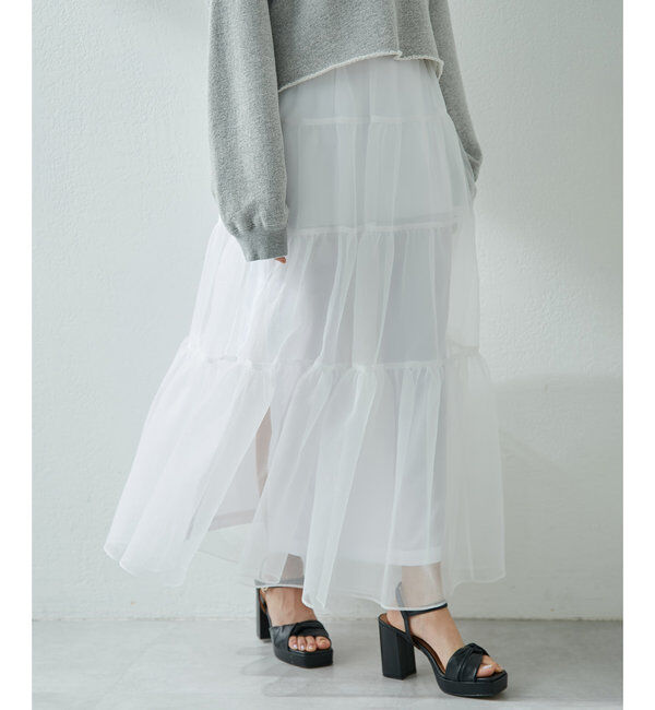  「オーガンジーボリュームスカート」|スカート|