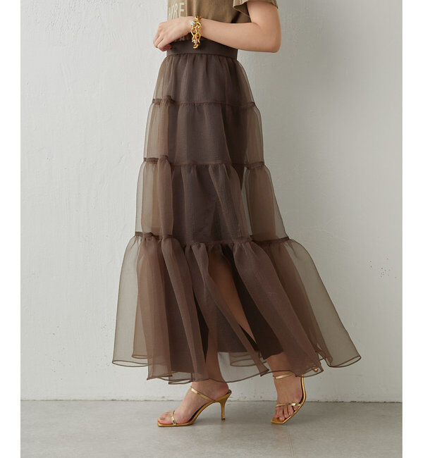  「オーガンジーボリュームスカート」|スカート|